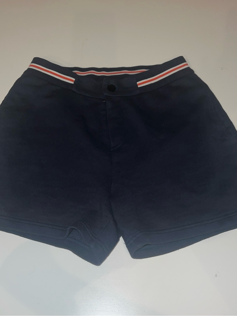 Ron Dorff Mens Striped Waist Band Navy Blue Tennis Shorts Size Small